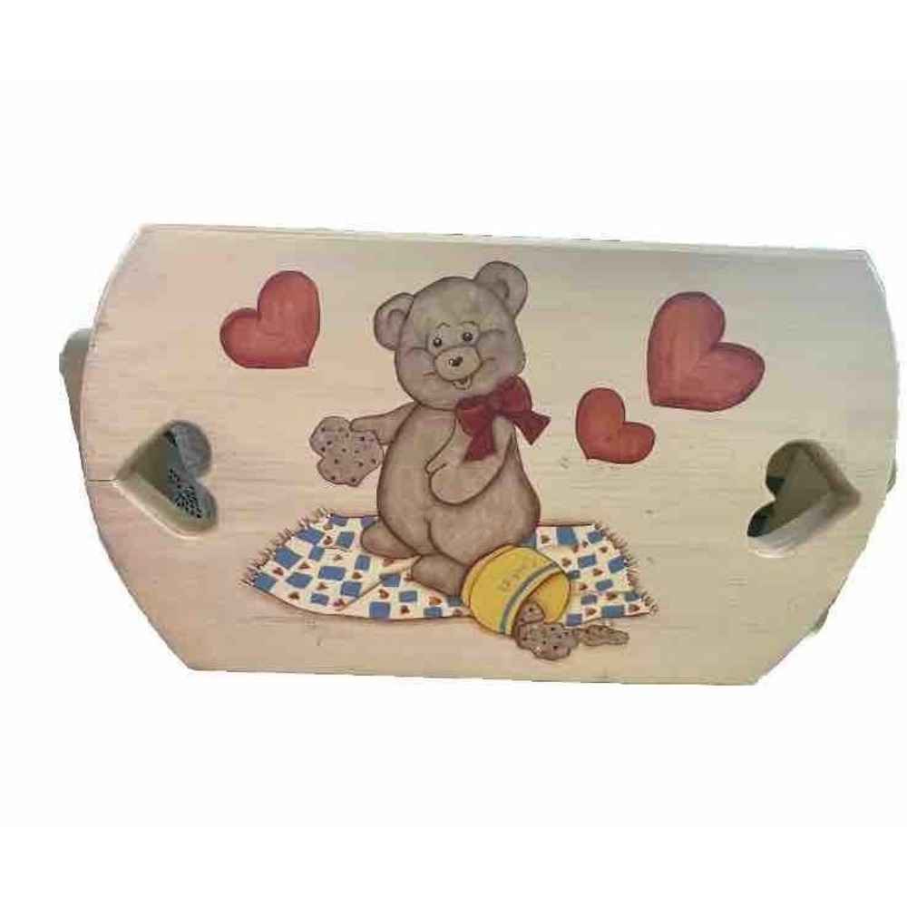 Vintage valentines Cutting board Wall Decor Wood Bear Heart